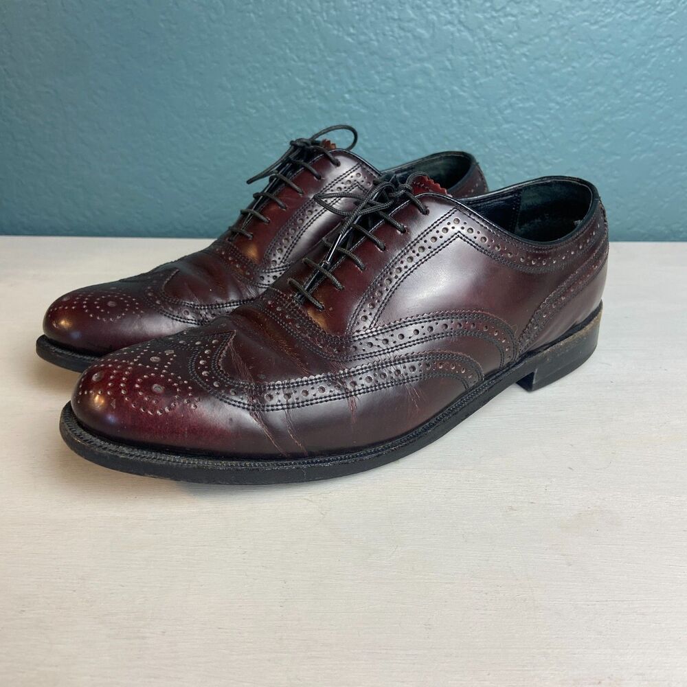 Florsheim Royal Imperial Brogue Lace Up Wingtip Burgundy 8D
